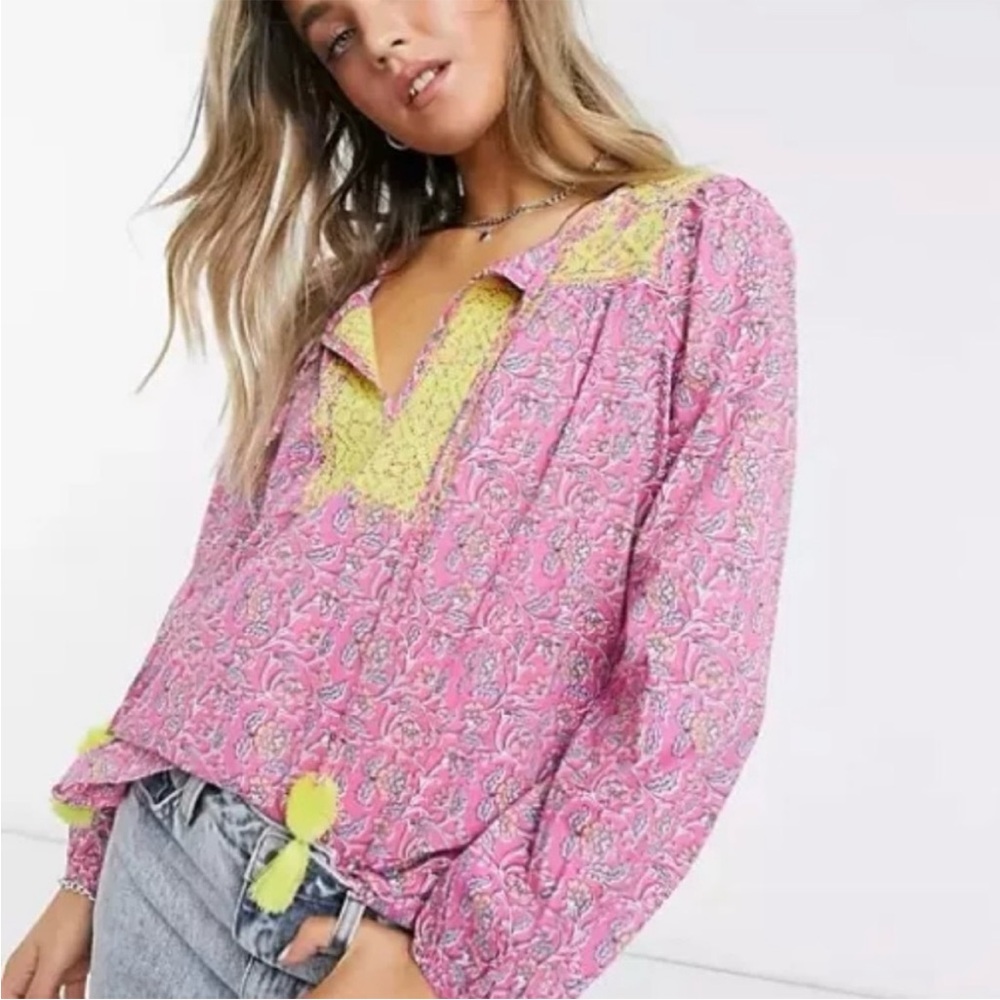 NWOT J.Crew Embroidered cotton voile top in block print